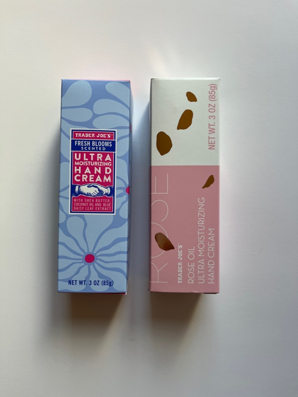 Trader Joe's Ultra Moisturizing Hand Cream Fresh Blooms & Rose Oil Set